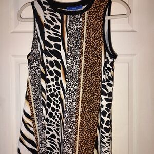 Apt. 9 Black and Brown Animal Print Tank Top